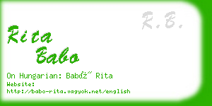 rita babo business card