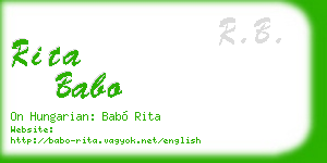 rita babo business card